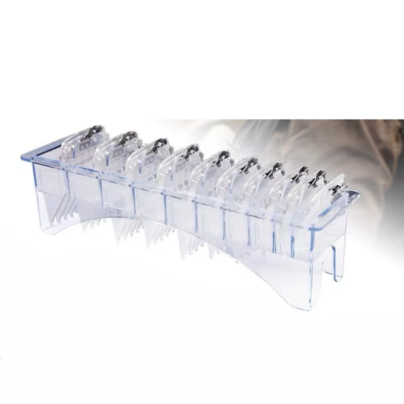 10pc Premium Clear Clipper Guard Set with Tray 0.5–8