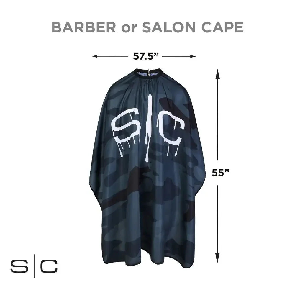 StyleCraft SC Waterproof Barber Cape - Black Camo