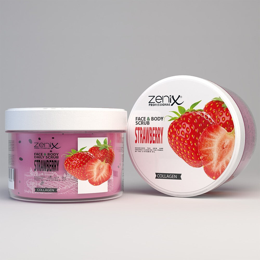 Zenix Face Scrub Collagen Strawberry - 275ml