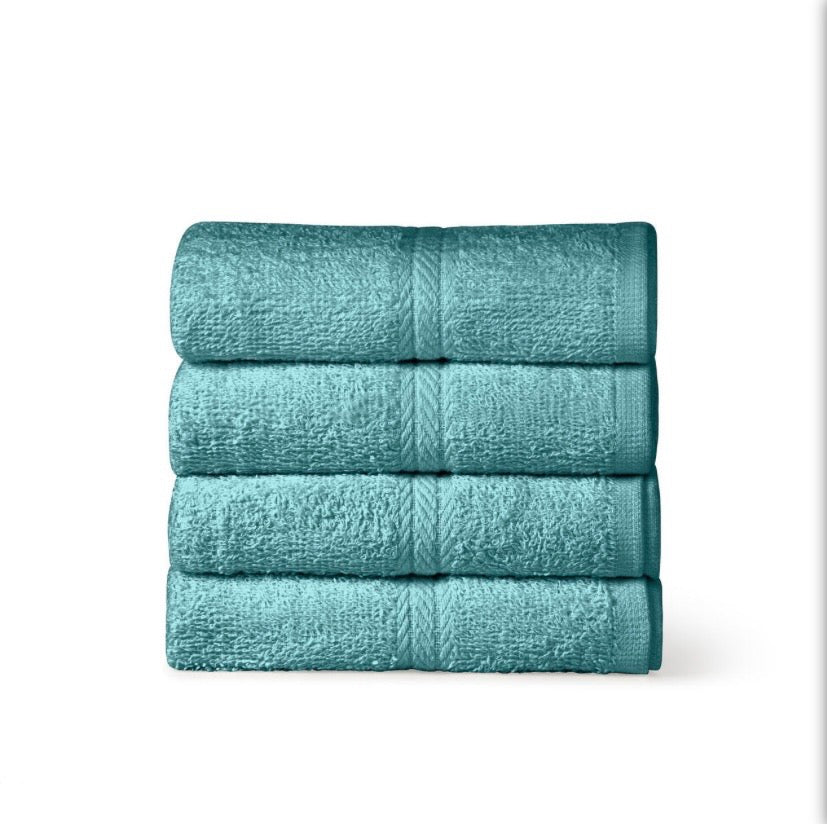 12pcs Turquoise Cotton Towels - 80cm x 50cm | For Barber & Beauty Salon