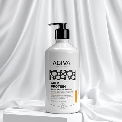 Agiva Milk Protein Therapy Pro Care Coconut Shampoo | For Dry & Damaged Hair - 1000ML/1L