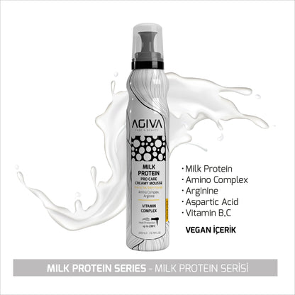Agiva Milk Protein Therapy Pro Care Creamy Coconut Mousse | Volume & Curly | 200ml