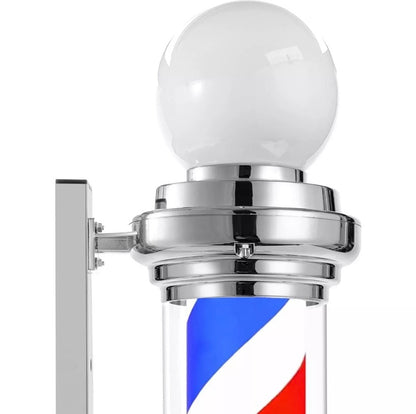 Barber LED Light Pole with Lamp - Silver