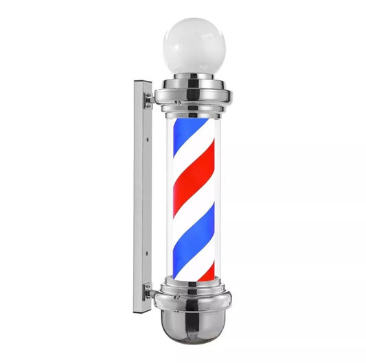 Barber LED Light Pole with Lamp - Silver