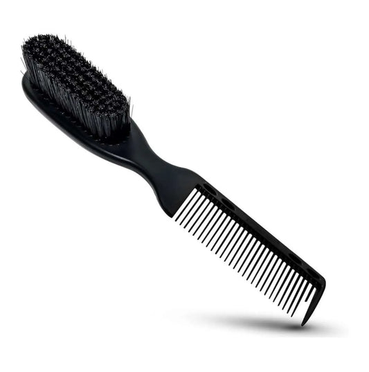 Double-Sided Small Plastic Fade Brush & Comb - Black