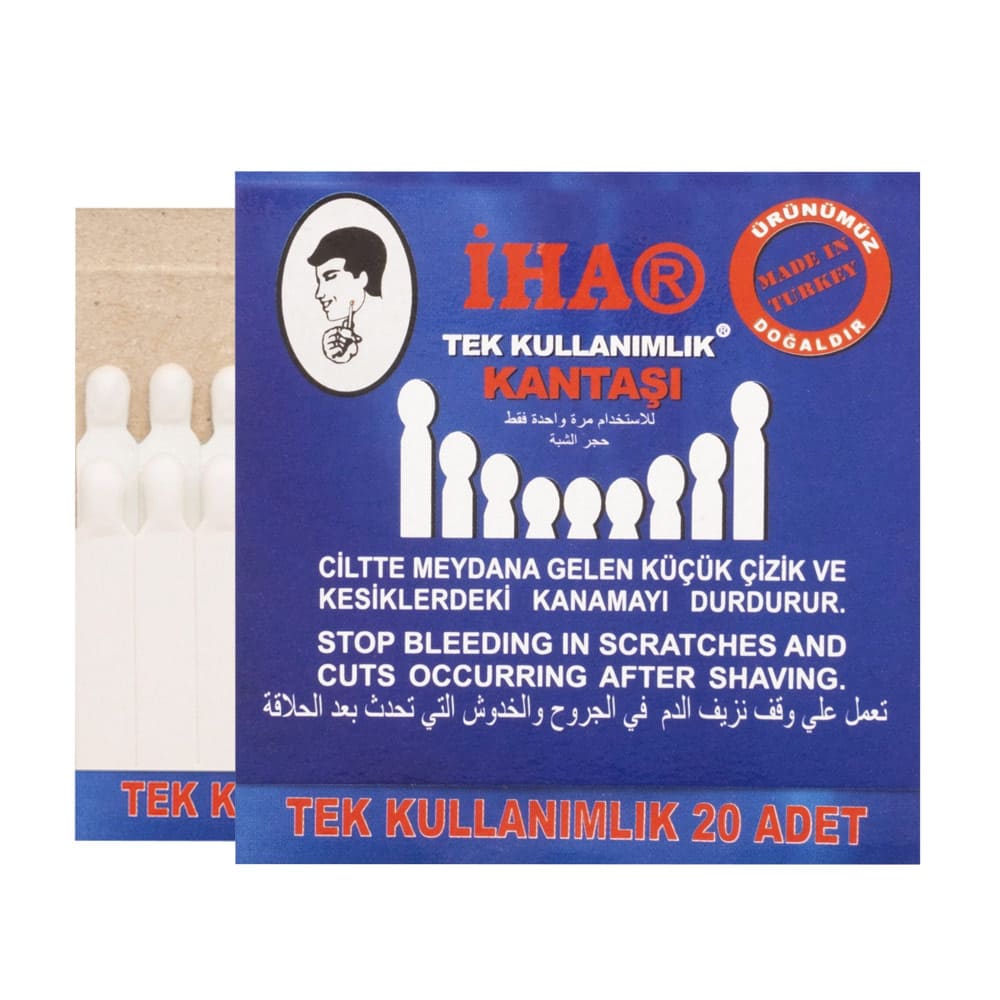 Iha Single Use Blood Stopper Stone Styptic Matches Stops Bleeding in Cuts/Nicks (24x20)